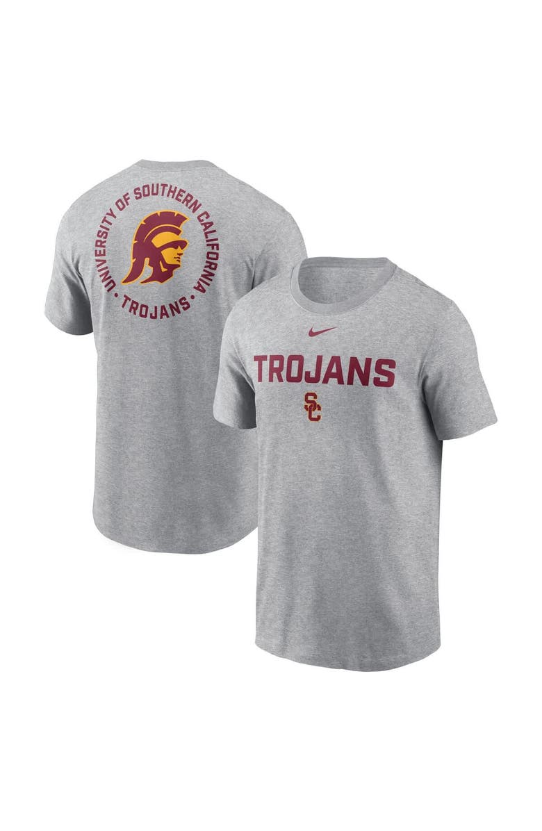 Nike Men's Nike Heather Gray USC Trojans Campus 2-Hit T-Shirt, Main, color, 