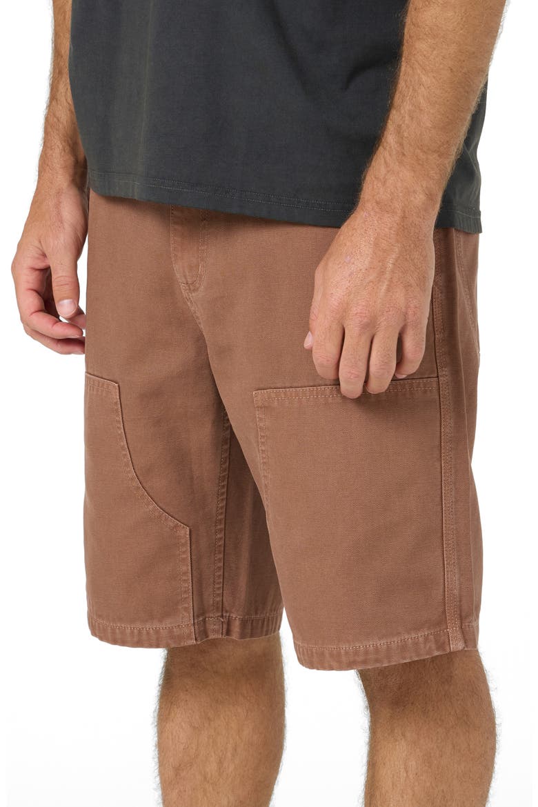 OG Double Knee Cotton Canvas Carpenter Shorts, Alternate, color, CAROB BROWN