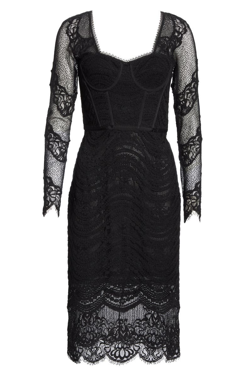 Simkhai Jonathan Simkhai Lace Bustier Bodysuit Dress, Alternate, color, 