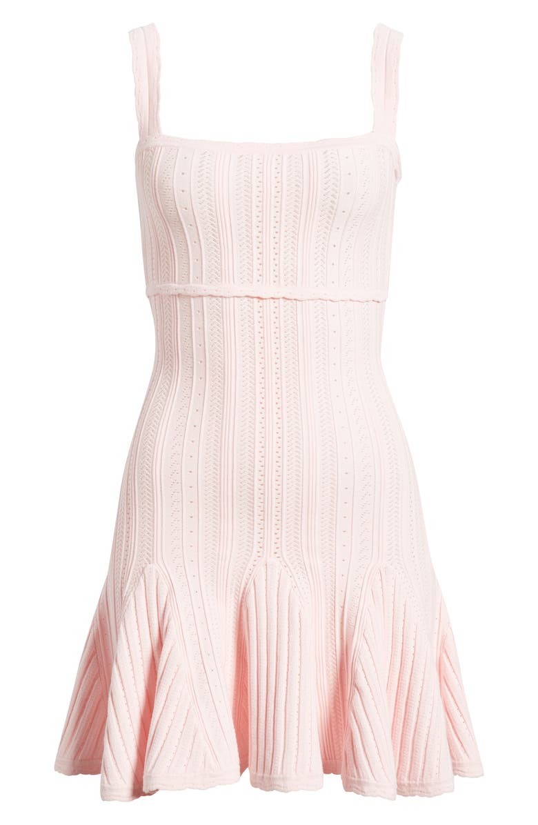 LoveShackFancy Tabatha Pointelle Minidress, Alternate, color, Peach Sorbet