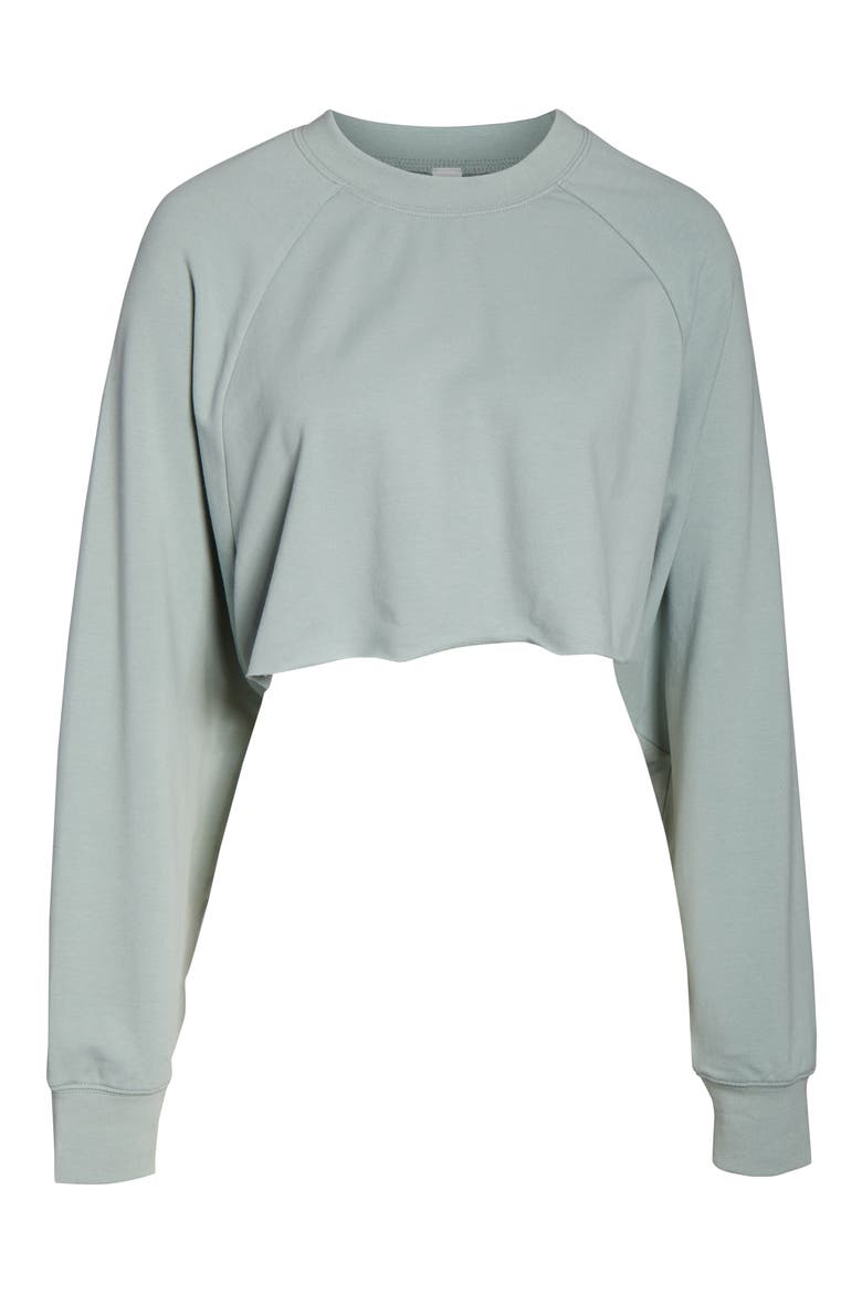 Double Take Crop Sweatshirt, Alternate, color, LAUREL