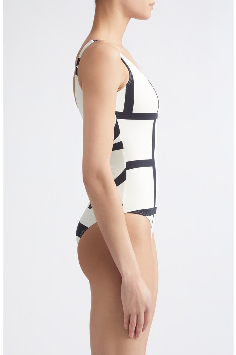 Logo One-Piece Swimsuit, Alternate, color, TOFU