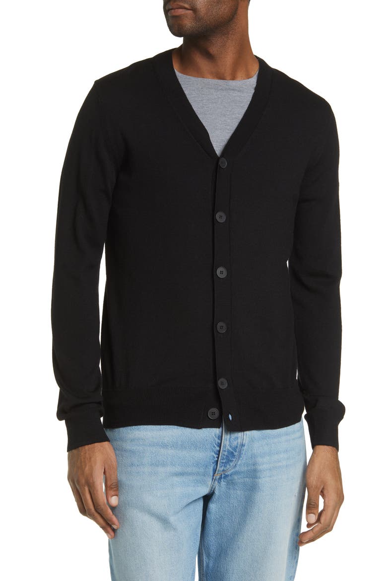 Samuel Merino Wool Cardigan, Main, color, NOIR