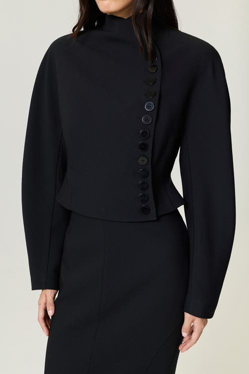 Nocturne Asymmetric Buttoned Tailored Jacket In Black