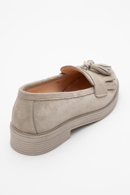 Forever & Always Shoes Milly Leather Tassel Loafer In Beige Suede Leather