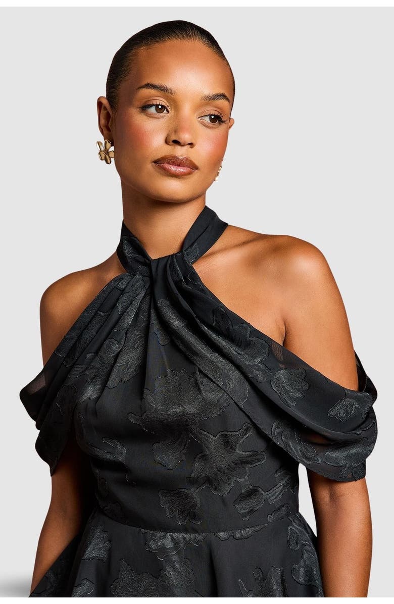 Coast Petite Cold Shoulder Midaxi Dress, Alternate, color, Black