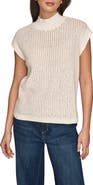 Donna Karan New York Open Stitch Cap Sleeve Sweater