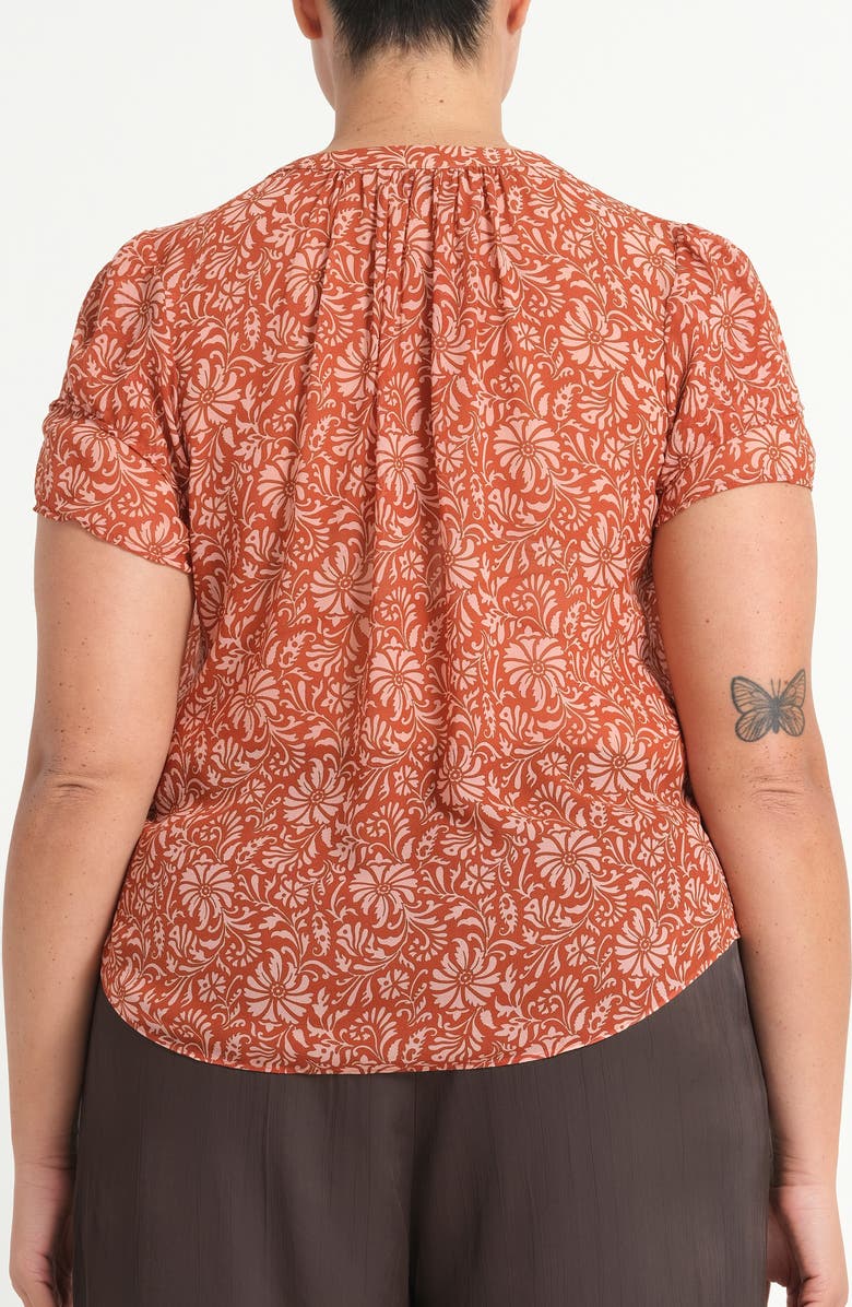 Estelle Bellavie Puff Sleeve Shirt, Alternate, color, Rosewood