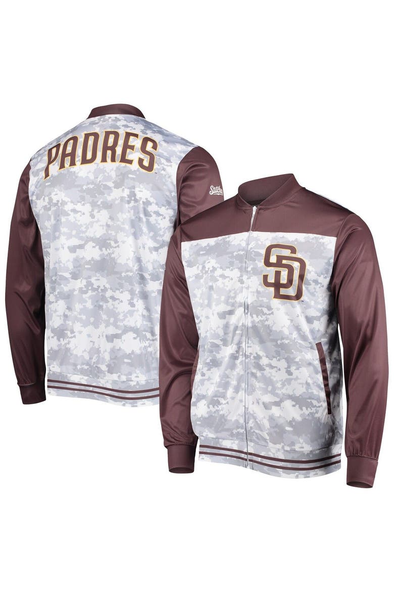 Men's Stitches Brown San Diego Padres Camo Full-Zip Jacket, Main, color, Brown