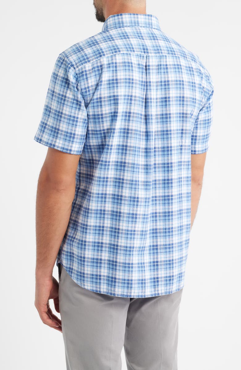 vineyard vines Coskata Island Plaid Short Sleeve Button-Down Shirt, Alternate, color, Coastline