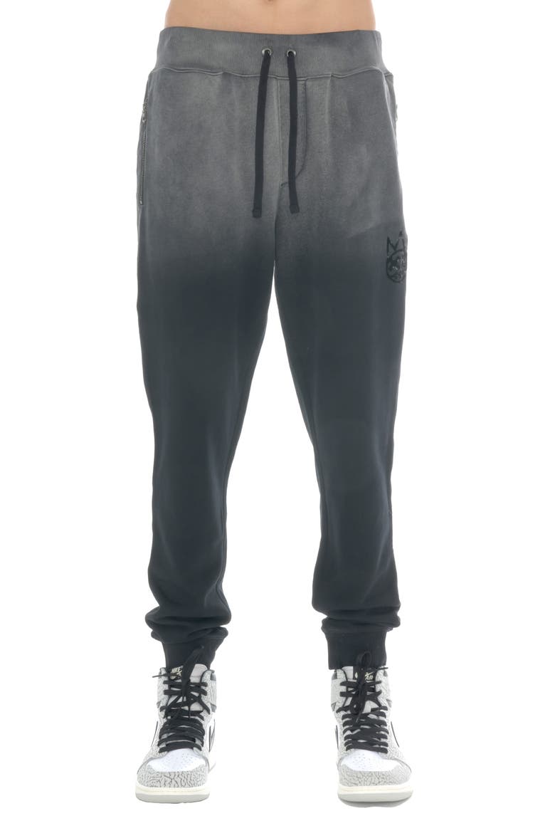 Shimuchan Ombré Cotton Graphic Sweatpants, Main, color, VINTAGE BLACK