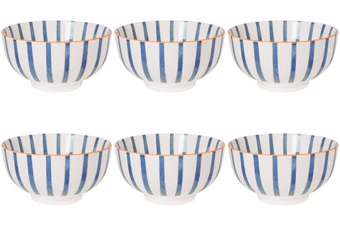 Set of 6 Bowl Stamped Citrus Burst