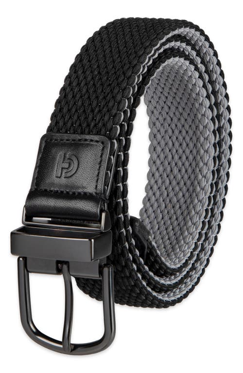 Cole Haan Reversible Stretch Web Belt In Black/gray