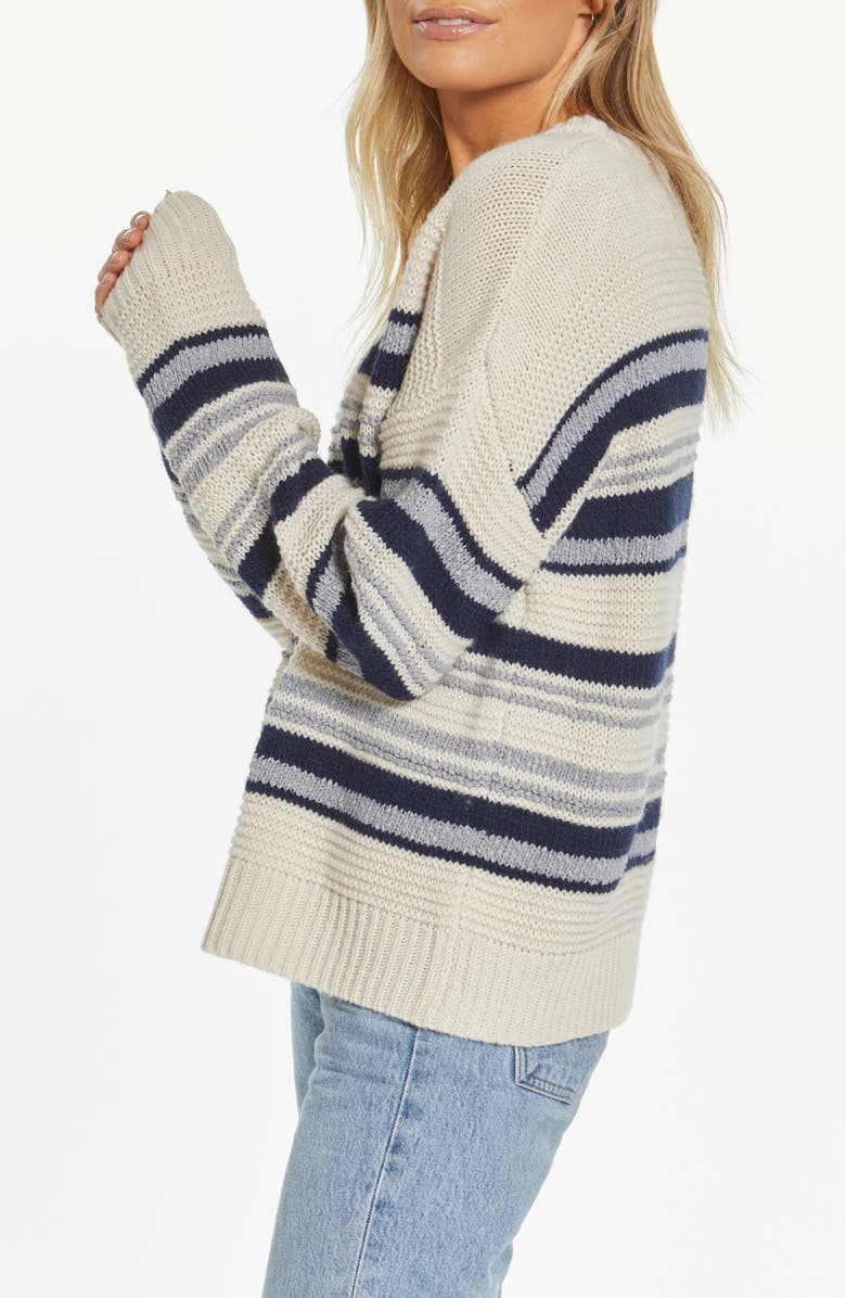 Thread & Supply Orla Sweater, Alternate, color, Navy Multi Stripe