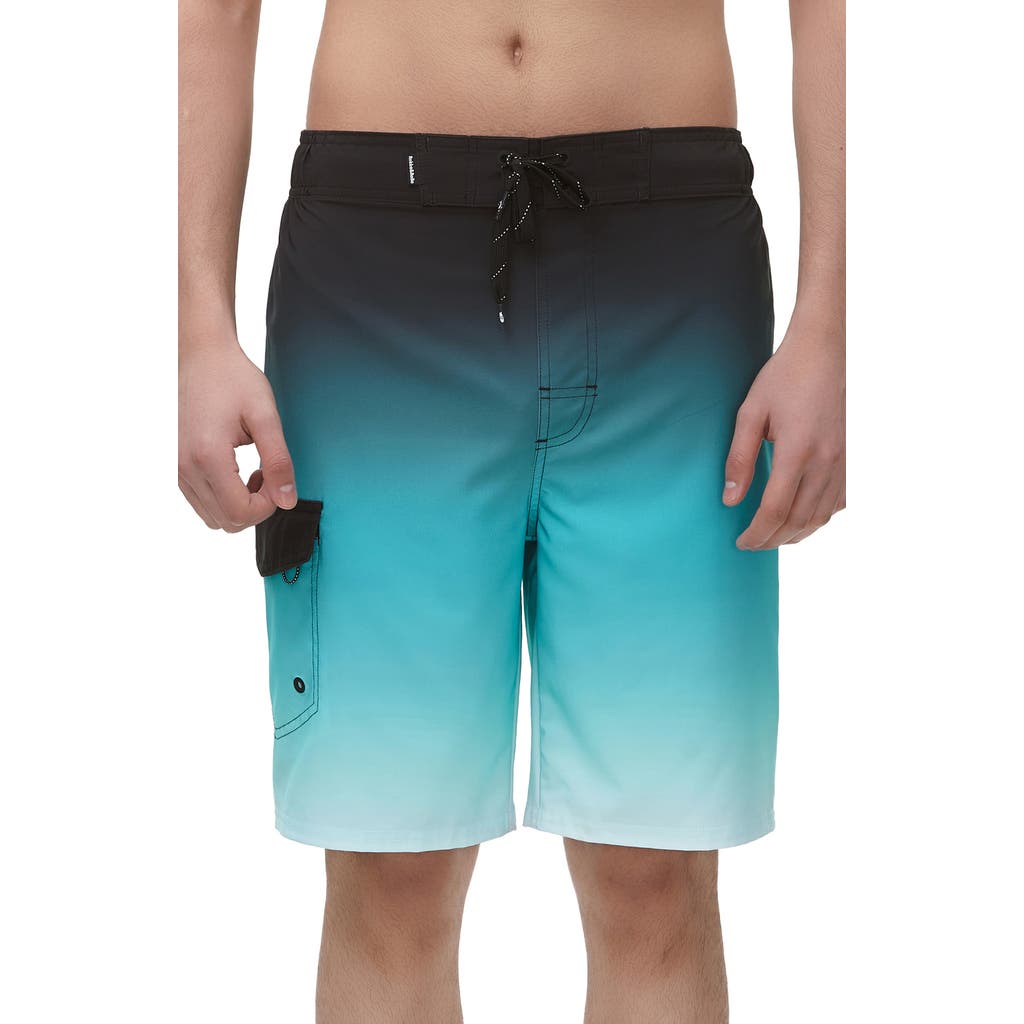 Rokka&rolla 4-way Stretch Performance Board Shorts In Ocean Gradient