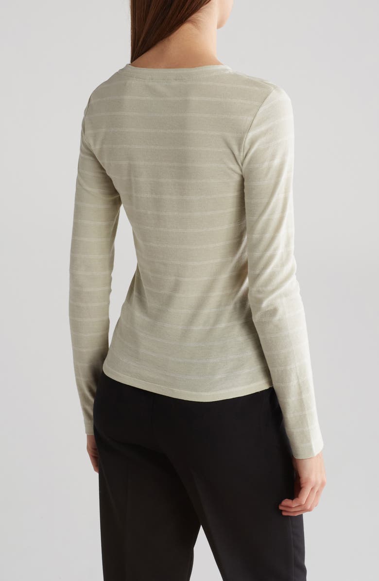 Vince Stripe Crewneck Long Sleeve Top, Alternate, color,