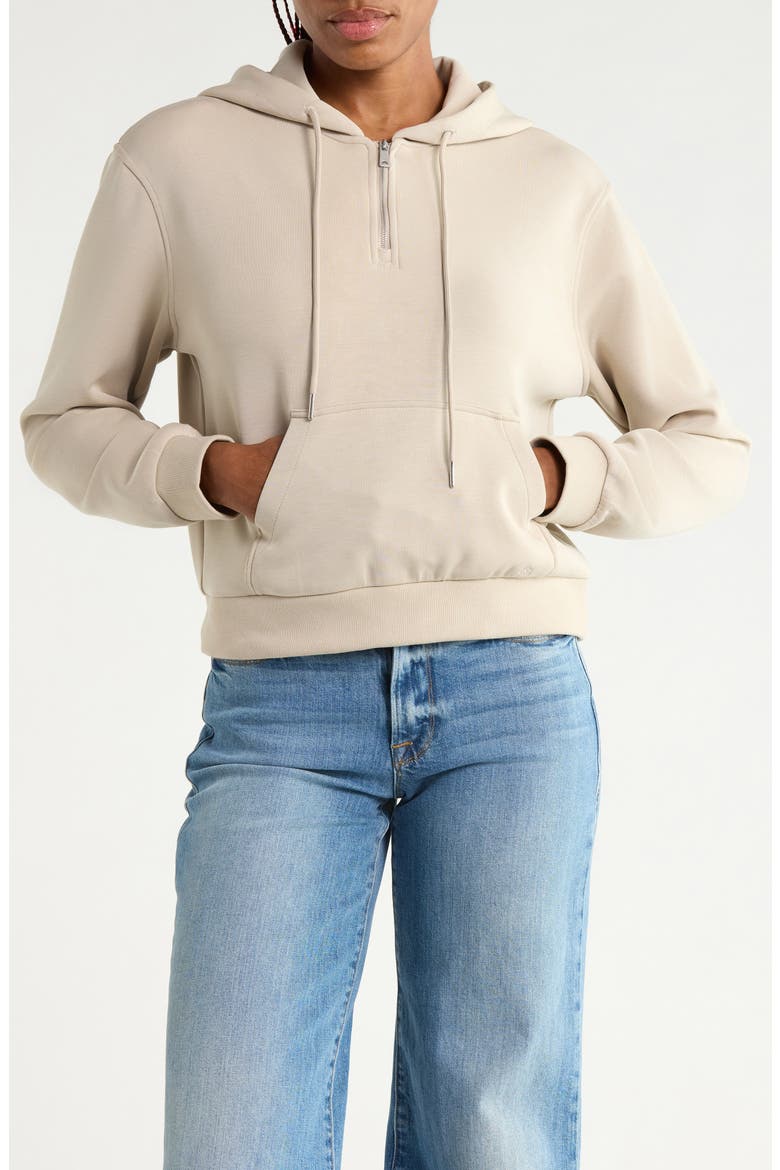 Quarter-Zip Hoodie, Main, color, FEATHER GRAY
