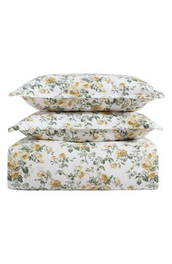 Laura Ashley Roses Duvet Cover & Sham 3-piece Set In Gold/green