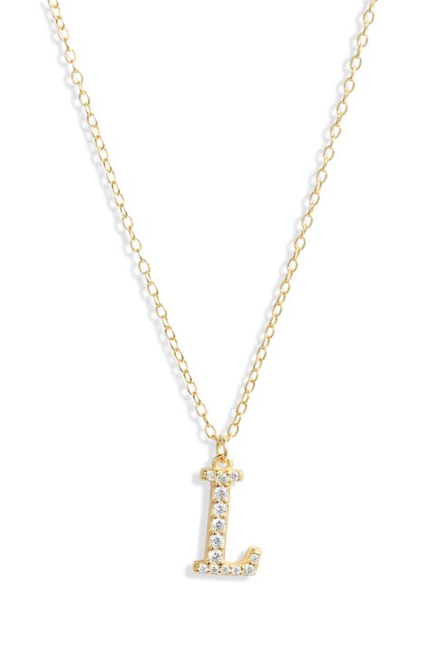 Mini Pavé Initial Necklace