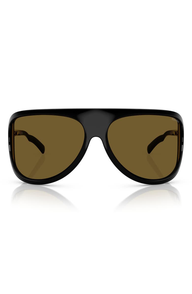 Miu Miu 75mm Oversize Shield Sunglasses, Main, color,