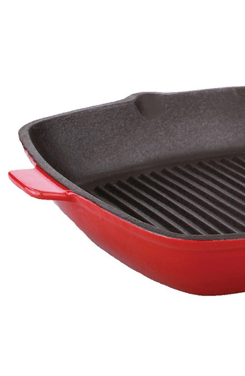 BergHOFF Cast Iron Red 11" Grill Pan, Alternate, color, Red