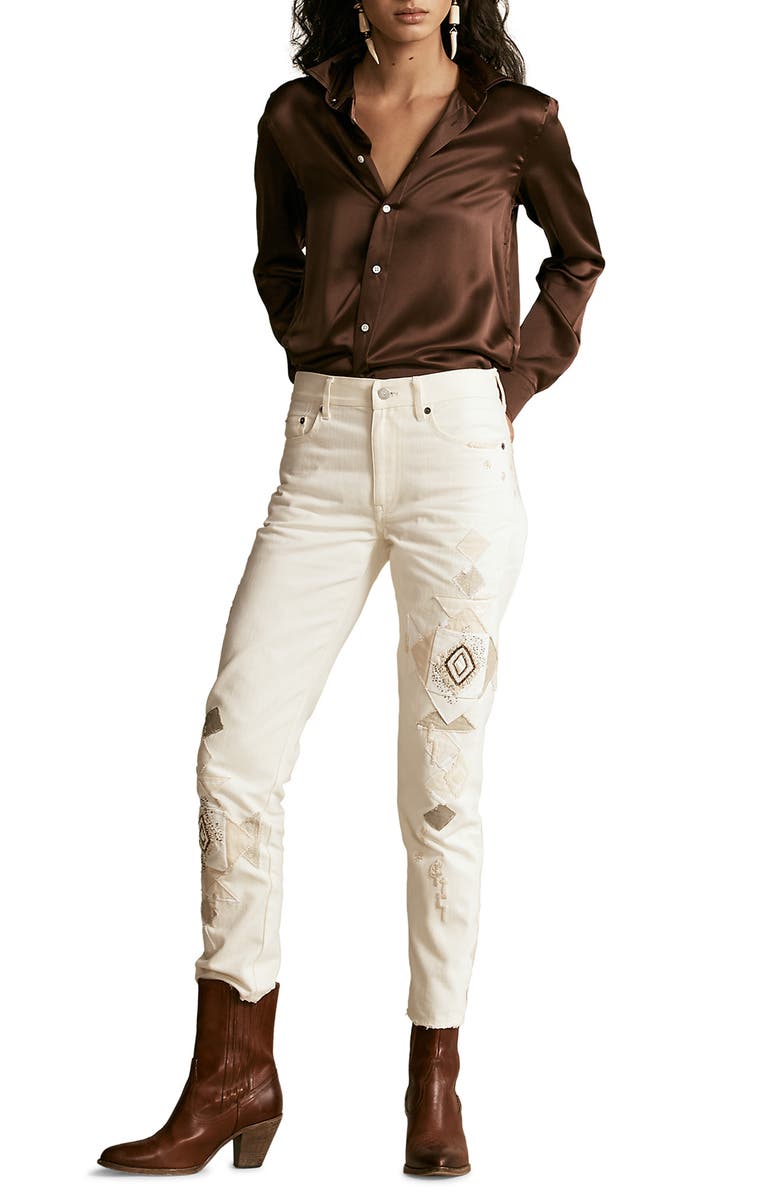 Polo Ralph Lauren Silk Charmeuse Blouse, Alternate, color, 