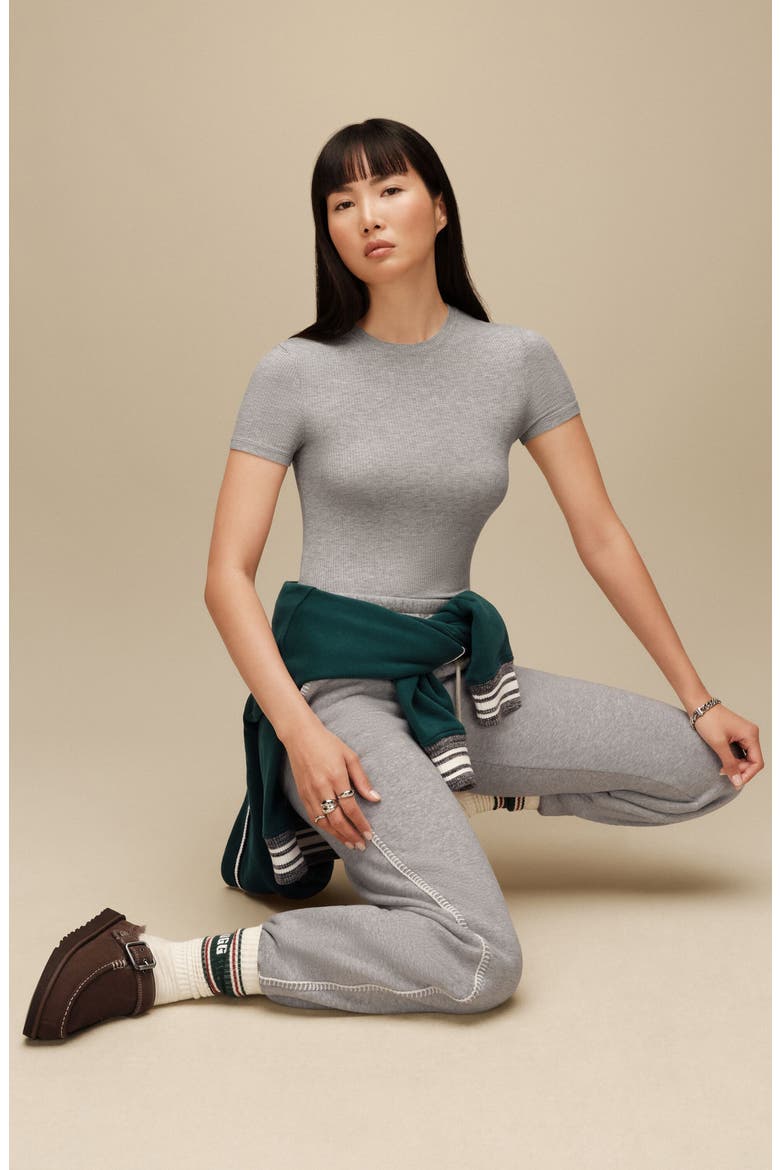 Miriam Rib Baby T-Shirt, Alternate, color, GREY HEATHER