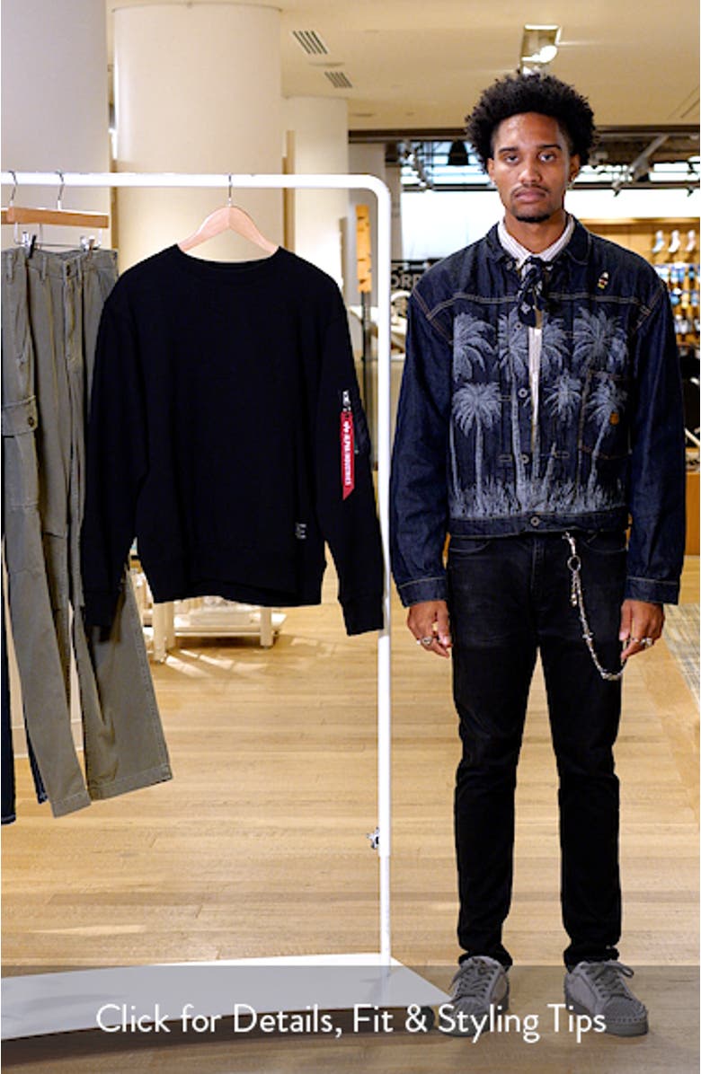 Utility Pocket Cotton Fleece Crewneck Sweatshirt, sales video thumbnail