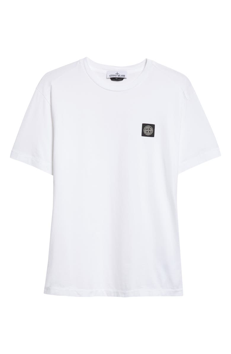 Stone Island Compass Logo Patch Short Sleeve T-Shirt, Alternate, color, V0001 White