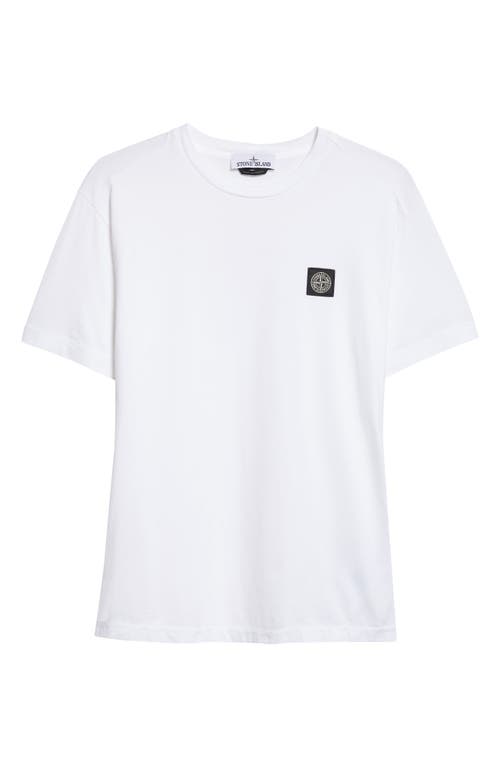 Stone Island Slim Fit Cotton Jersey T-shirt With Compass Patch Clothing In White