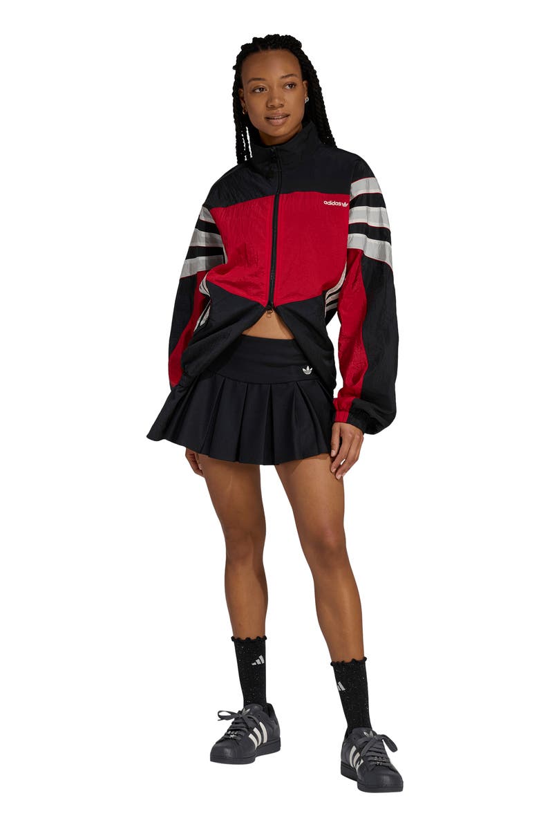 adidas Originals Pleated Miniskirt, Alternate, color, Black