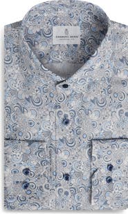 Emanuel Berg Paisley Natural Stretch Yoga Twill Dress Shirt