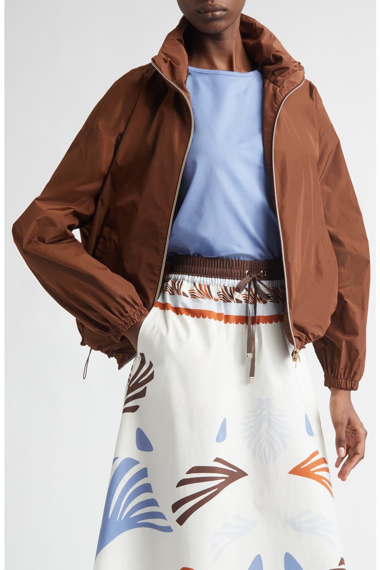 Short Techno Taffeta Jacket, Main, color, 2240 TOBACCO