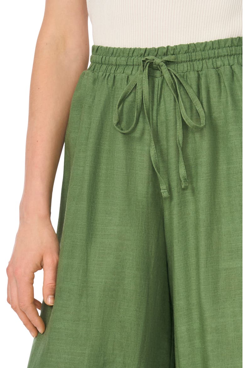 Leaf Print Hem Pants, Alternate, color, MYRTLE