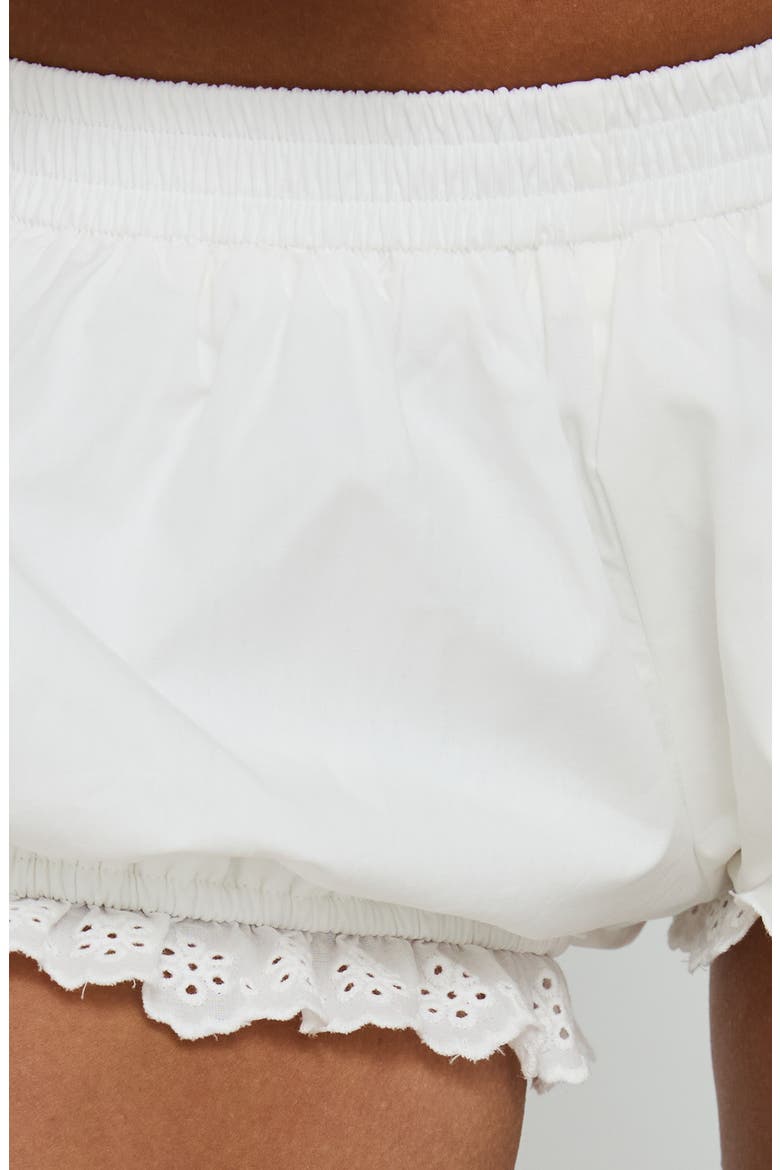 Better Days Broderie Trim Bloomer Shorts, Alternate, color, WHITE
