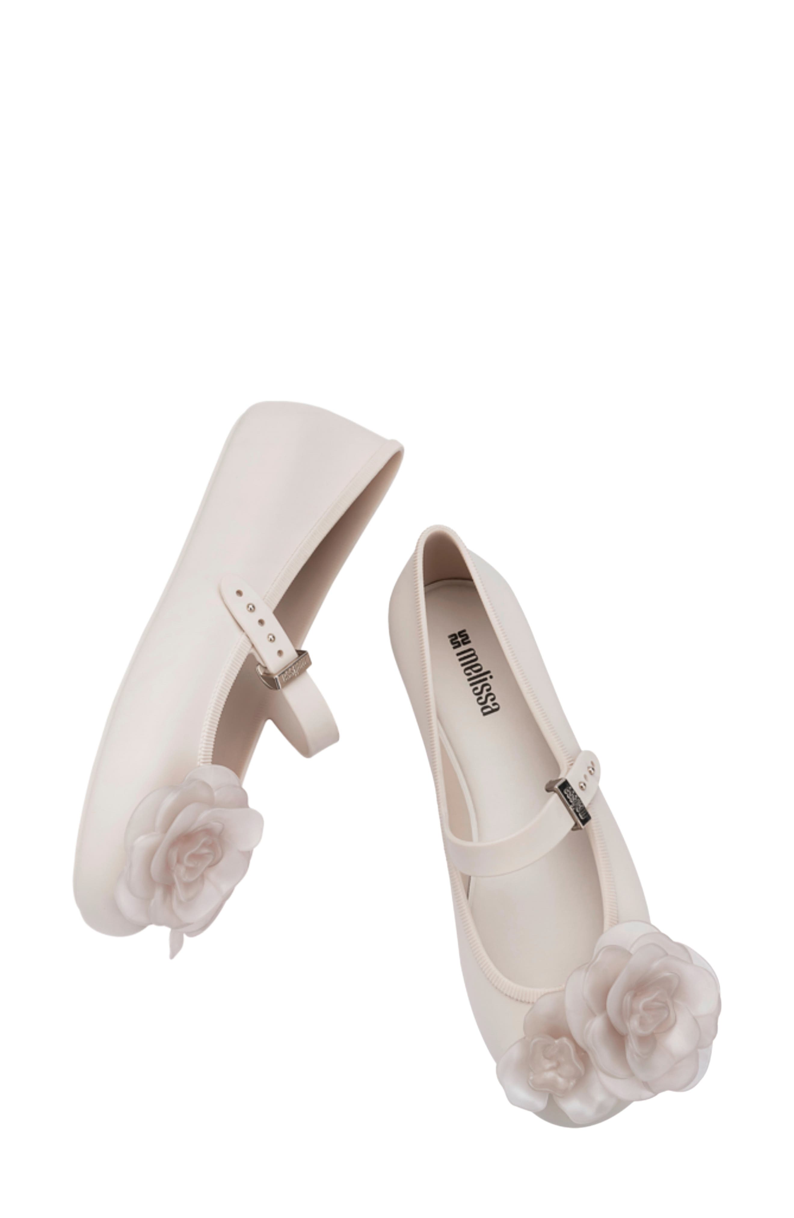 Melissa Soft Ballerina Petals Mary Jane Flat, Alternate, color, Beige