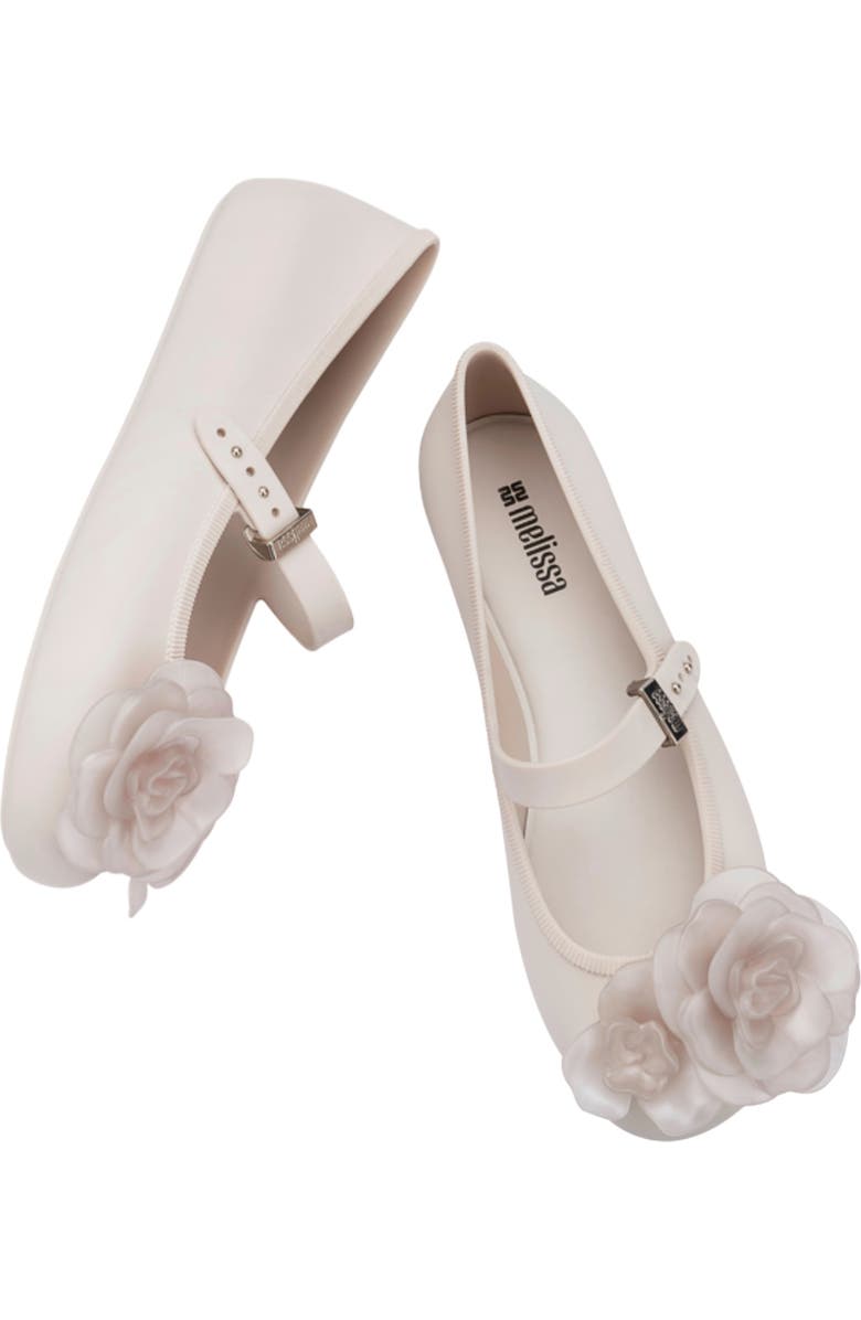 Melissa Soft Ballerina Petals Mary Jane Flat, Alternate, color, Beige