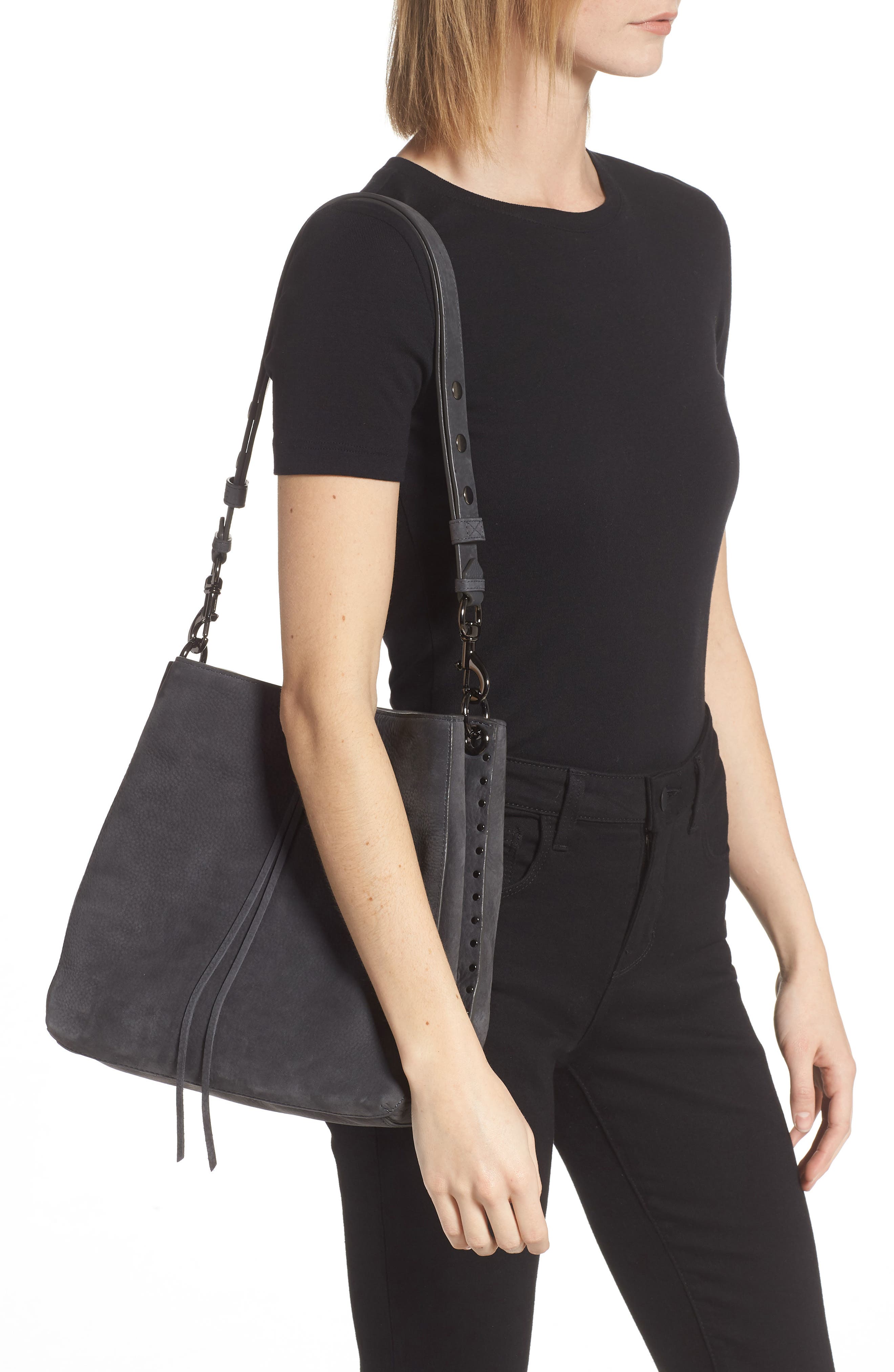 Rebecca Minkoff Darren Suede Shoulder Bag, Alternate, color, 