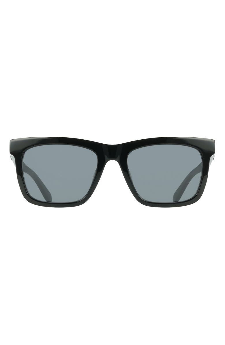 FERRAGAMO 55mm Gradient Rectangle Sunglasses, Main, color, Black