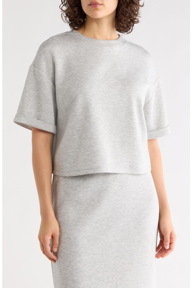 Crewneck Scuba T-Shirt, Main, color, GREY HEATHER