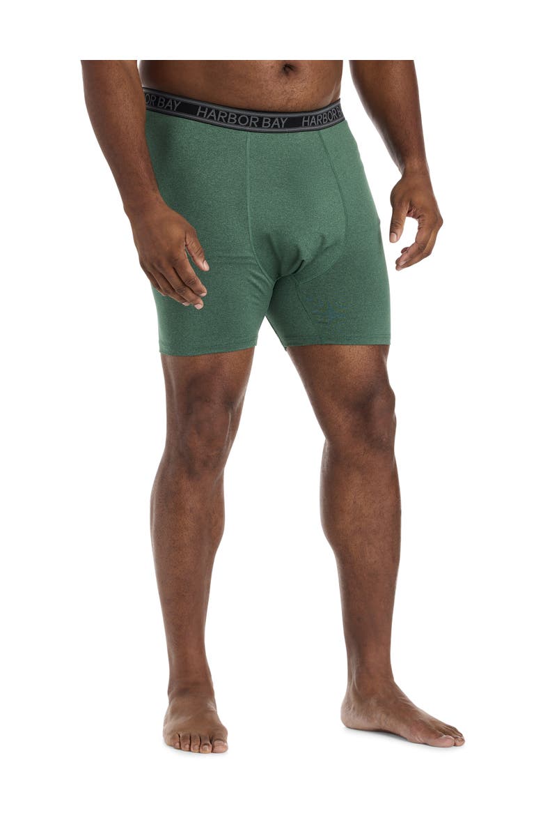 Harbor Bay by DXL Big & Tall Cooling Performance 5 Inch Boxers, Alternate, color, Bistro Green Heather