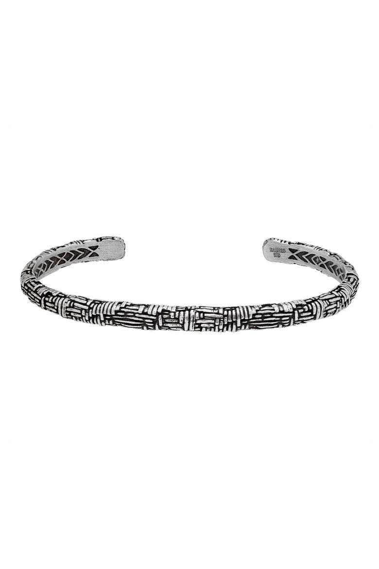 Men's Artisan Sterling Silver Cuff Bracelet, Main, color, SILVER