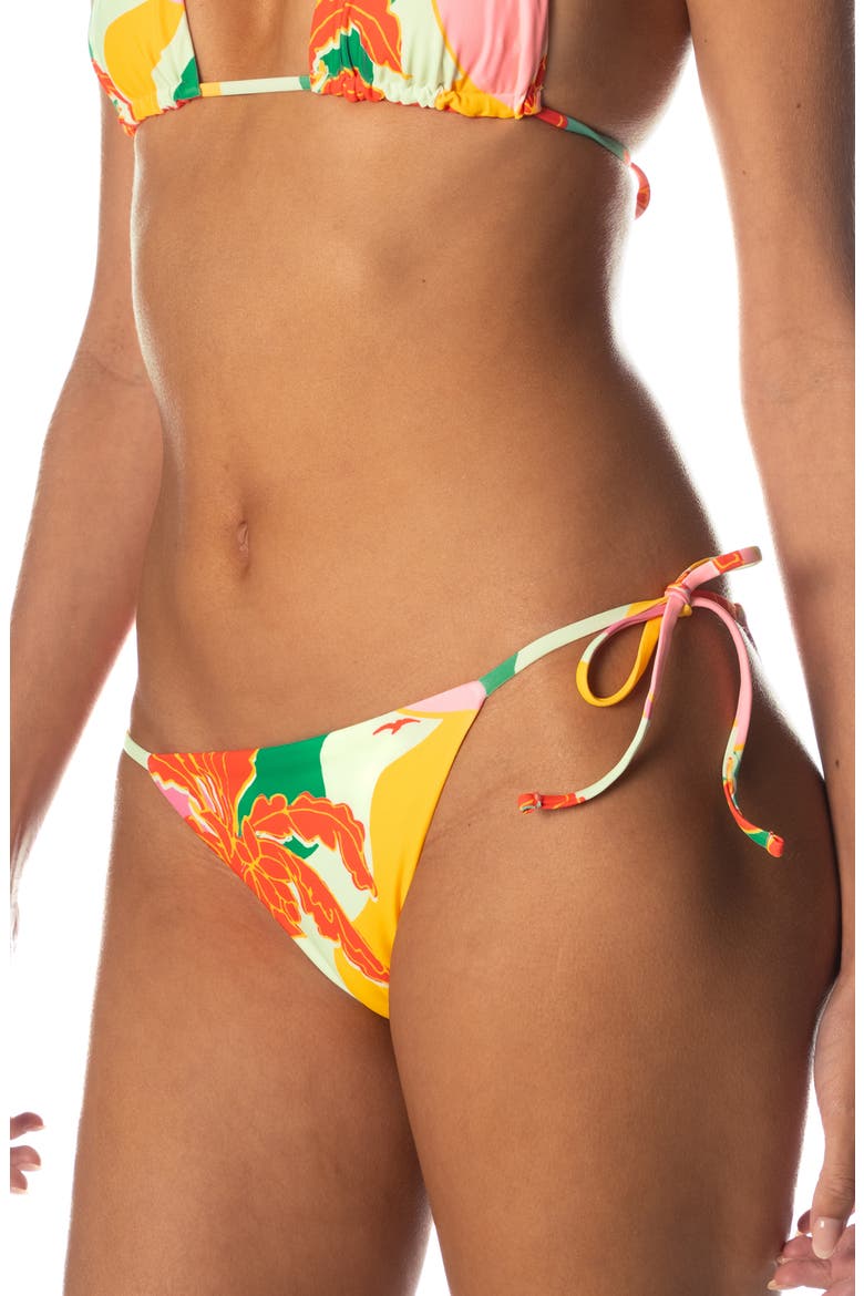 Tropical Breeze Sunning Reversible Side Tie Bikini Bottoms, Alternate, color, OPEN RED