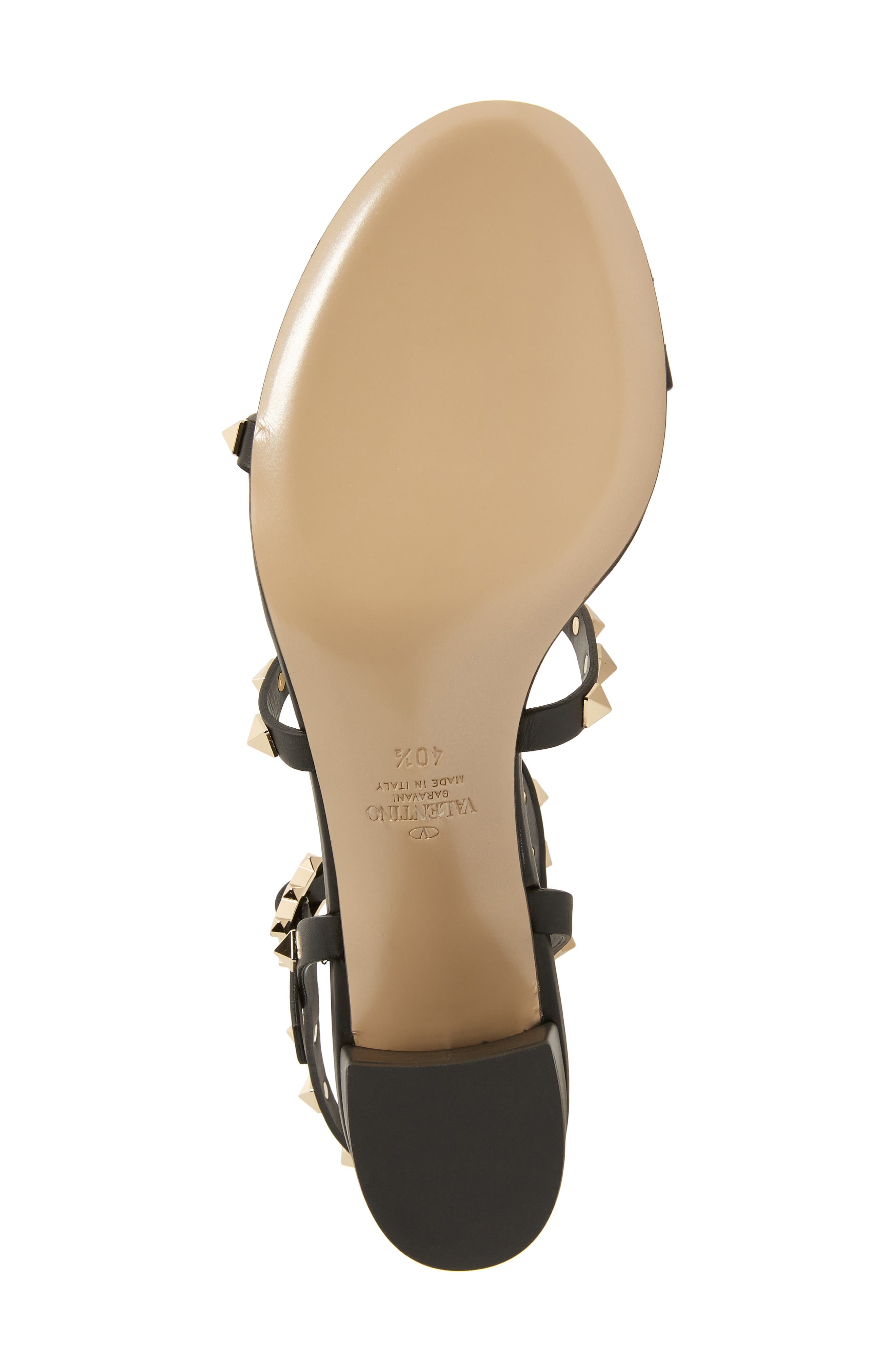 Valentino Garavani Rockstud Block Heel Sandal, Alternate, color, Nero