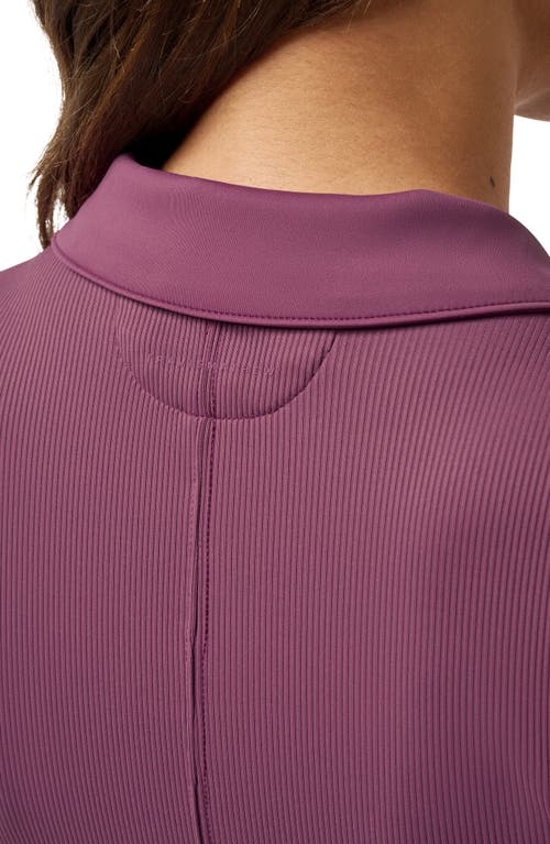 Travismathew Midline Zip Polo Tank In Purple