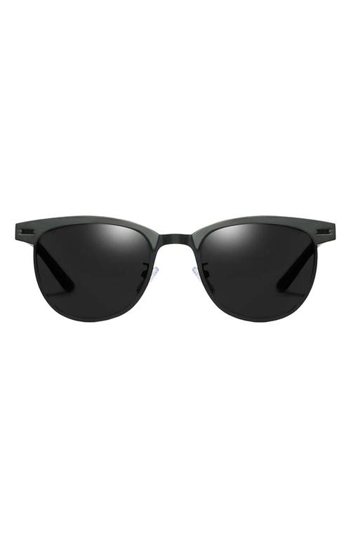 Fifth & Ninth Knox 51mm Polarized Round Sunglasses in Black/Black 