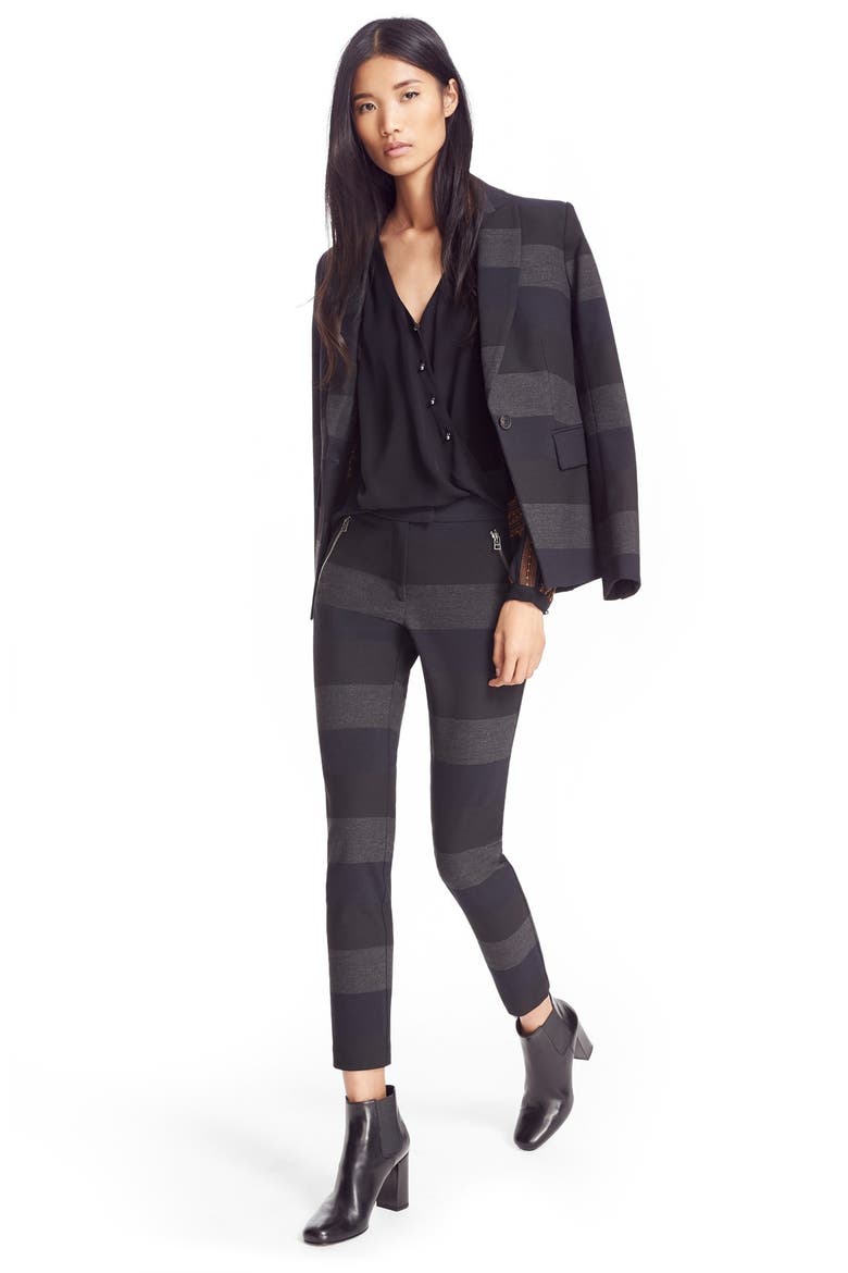 'Kanae Khan' Stripe Blazer, Alternate, color, GREY STRIPE
