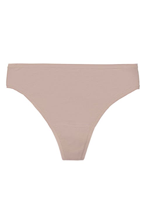 Natori Bliss Bare Stretch Cotton Thong In Nude