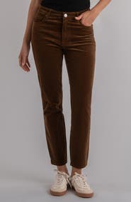 KUT from the Kloth Charlize High Waist Velvet Ankle Cigarette Pants