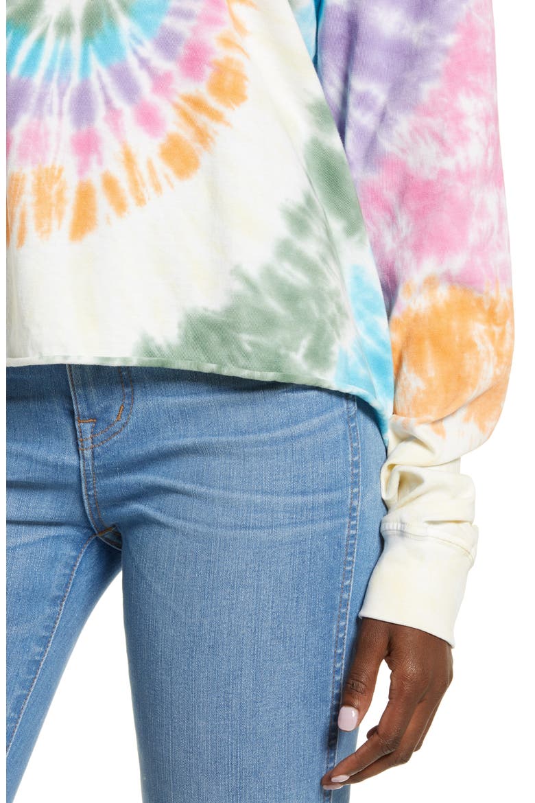 Rainbow Tie Dye Long Sleeve T-Shirt, Alternate, color, RAINBOW SPIRAL